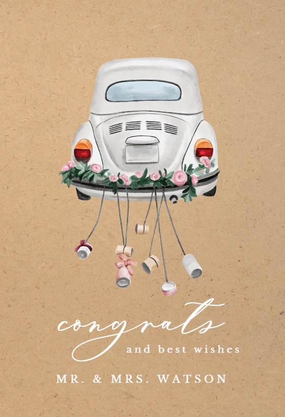 First Ride - Free Wedding Congratulations Card | Greetings Island
