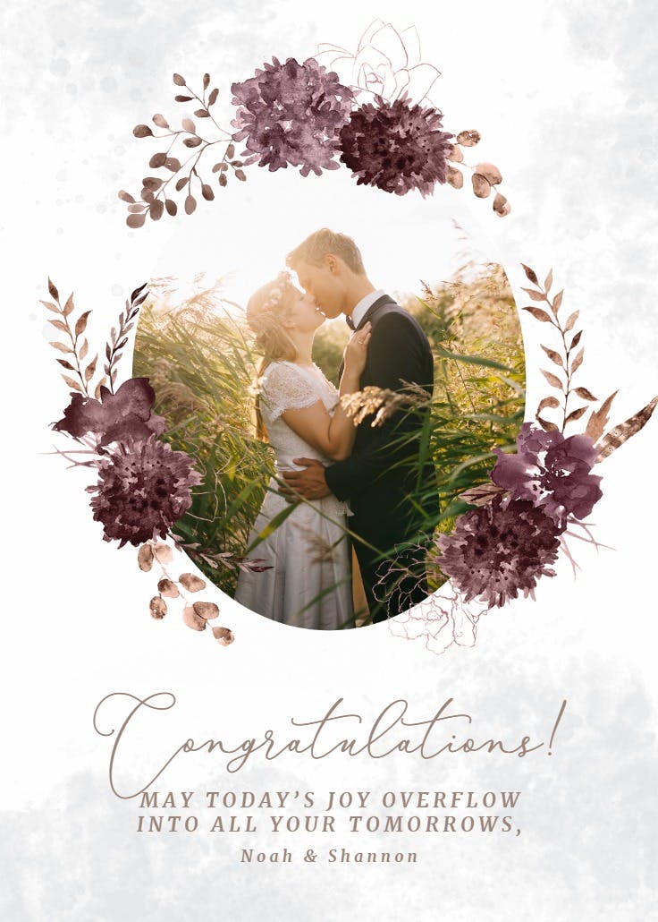 Floral spray accents - tarjeta de boda