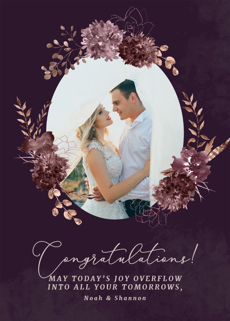 Floral spray accents - tarjeta de boda