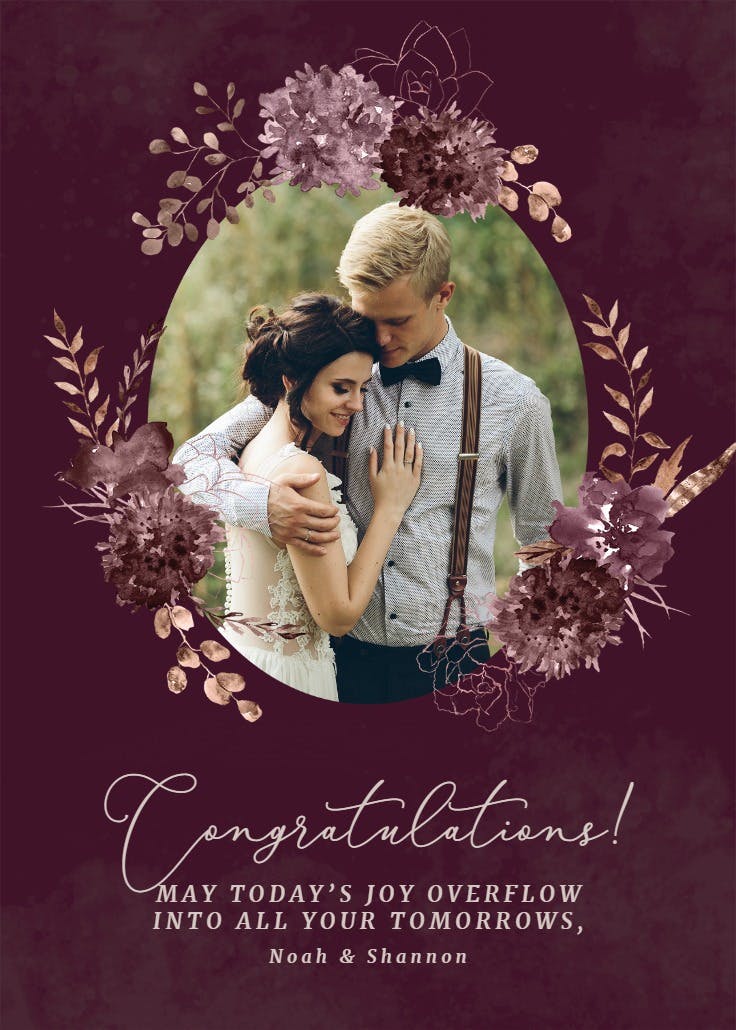 Floral spray accents - tarjeta de boda