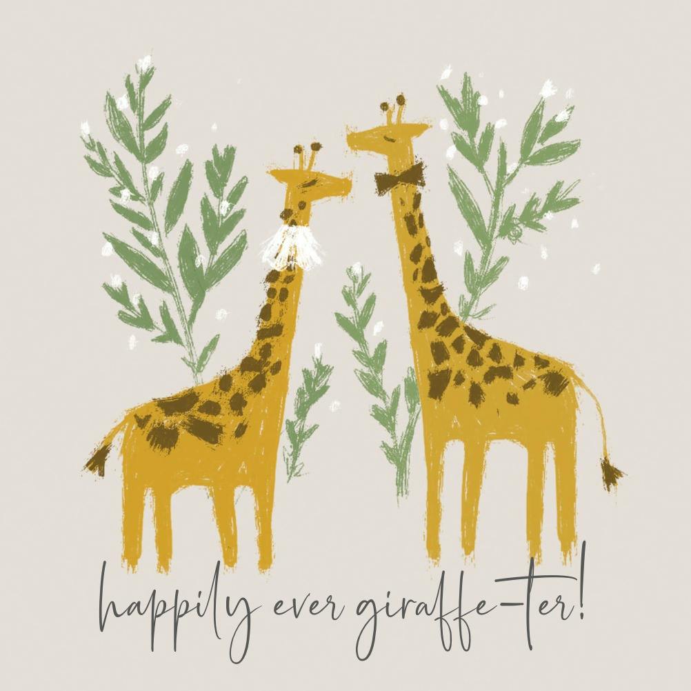 Giraffe-ter -  free wedding congratulations card