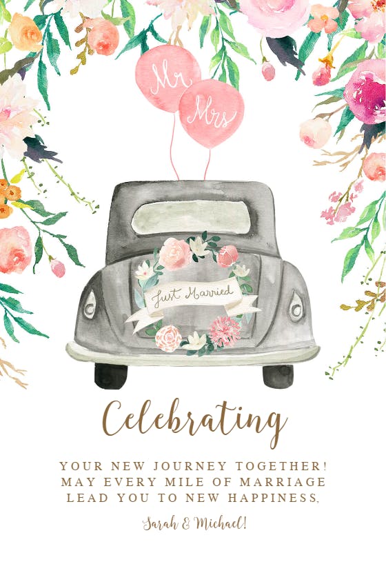Going together -  free wedding congratulations card