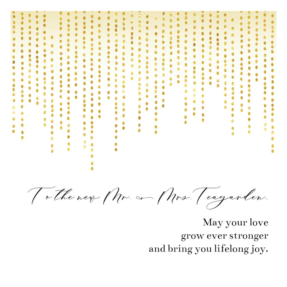 Gold graphic - wedding congratulations card