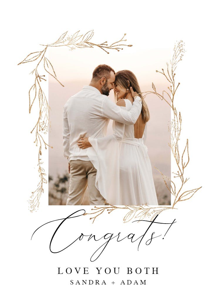 Golden hour - wedding congratulations card