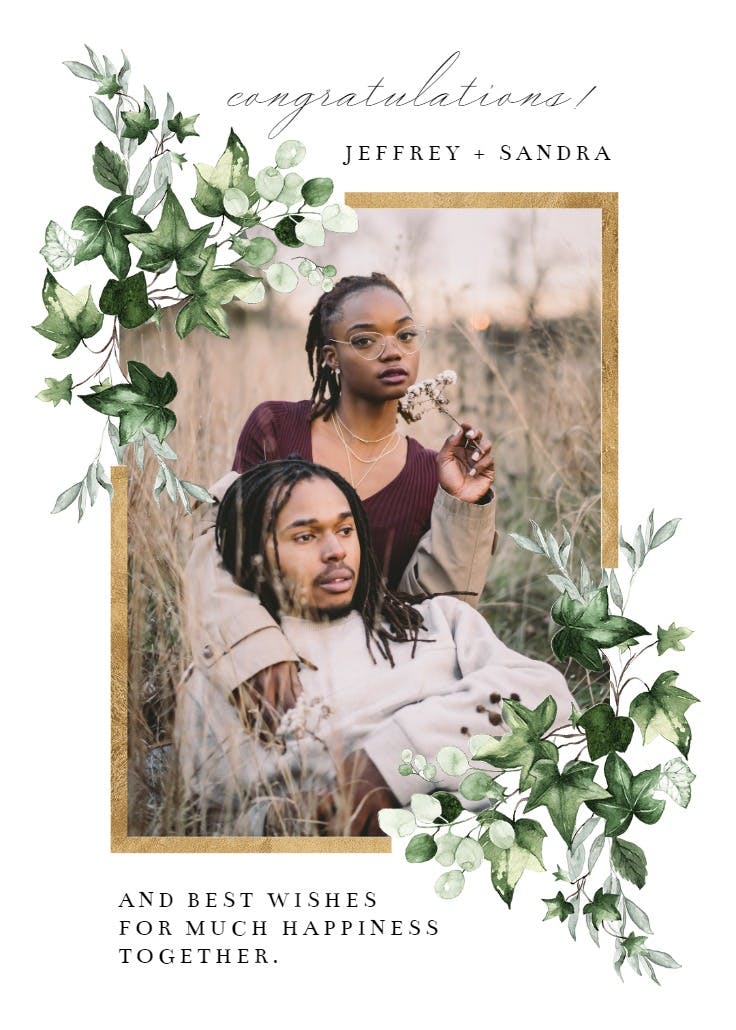 Golden memory - wedding congratulations card