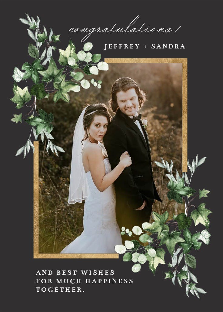 Golden memory - wedding congratulations card