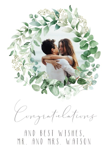 Greenery - Wedding Congratulations Card