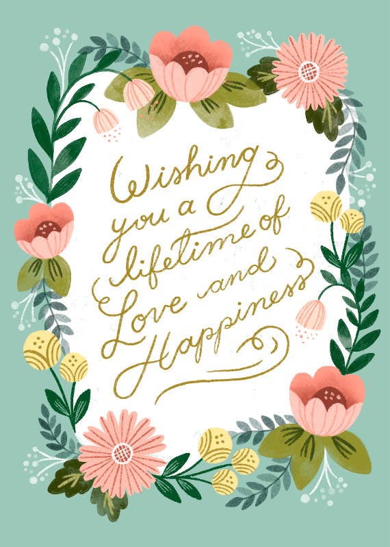 Love and happiness - wedding congratulations card
