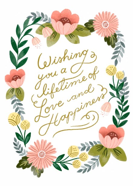 Love and happiness - wedding congratulations card
