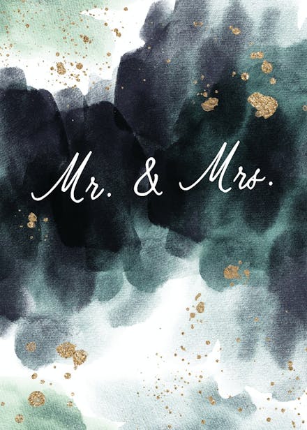 Marble sparkle - wedding congratulations card