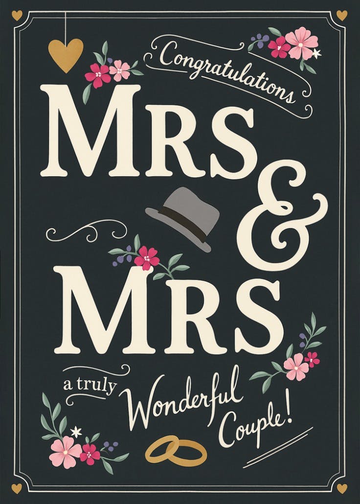 New titles - tarjeta de boda