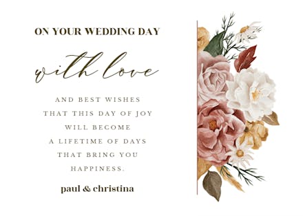 Nocturnal flowers - wedding congratulations card