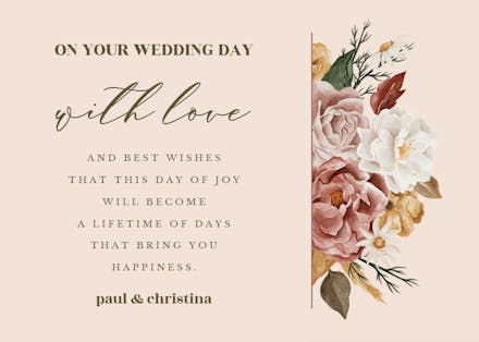 Nocturnal Flowers - Free Wedding Congratulations Card | Greetings Island