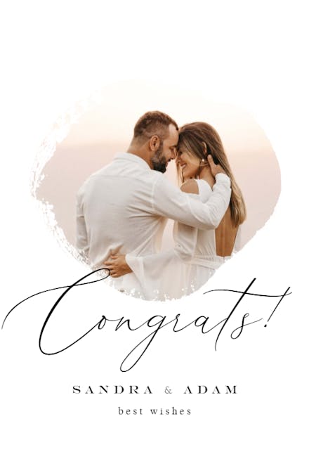 Photo brush stroke - Wedding Congratulations Card