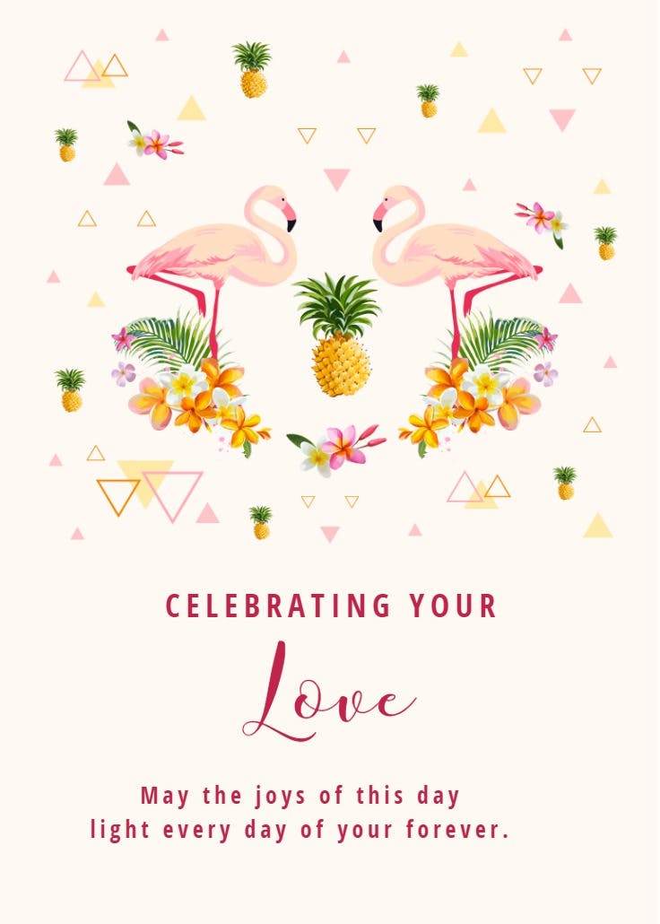Pink couple - wedding congratulations card