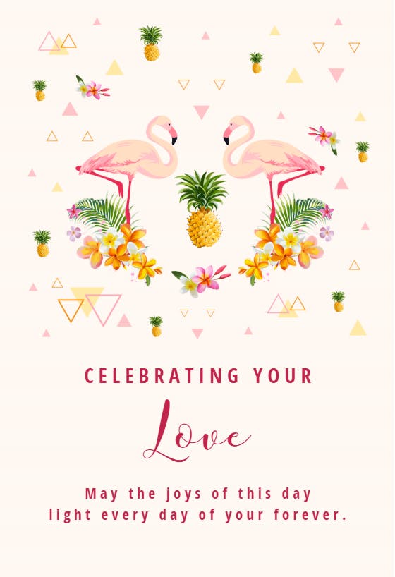 Pink couple -  free wedding congratulations card