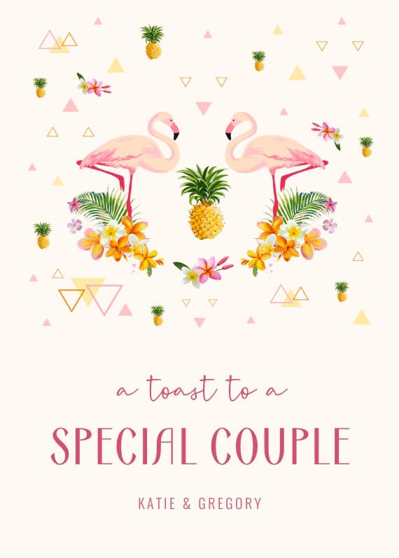 Pink pair - wedding congratulations card