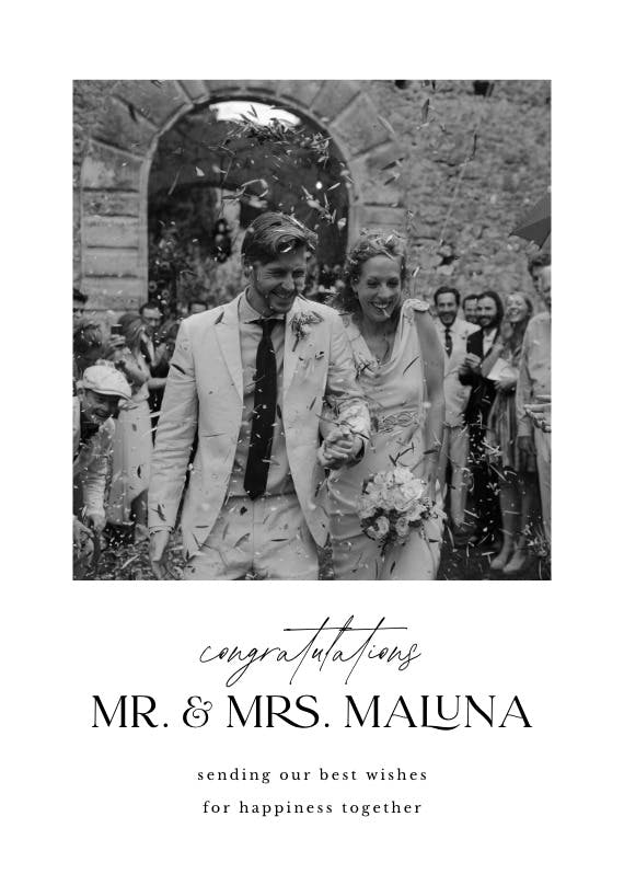 Polaroid -  free wedding congratulations card