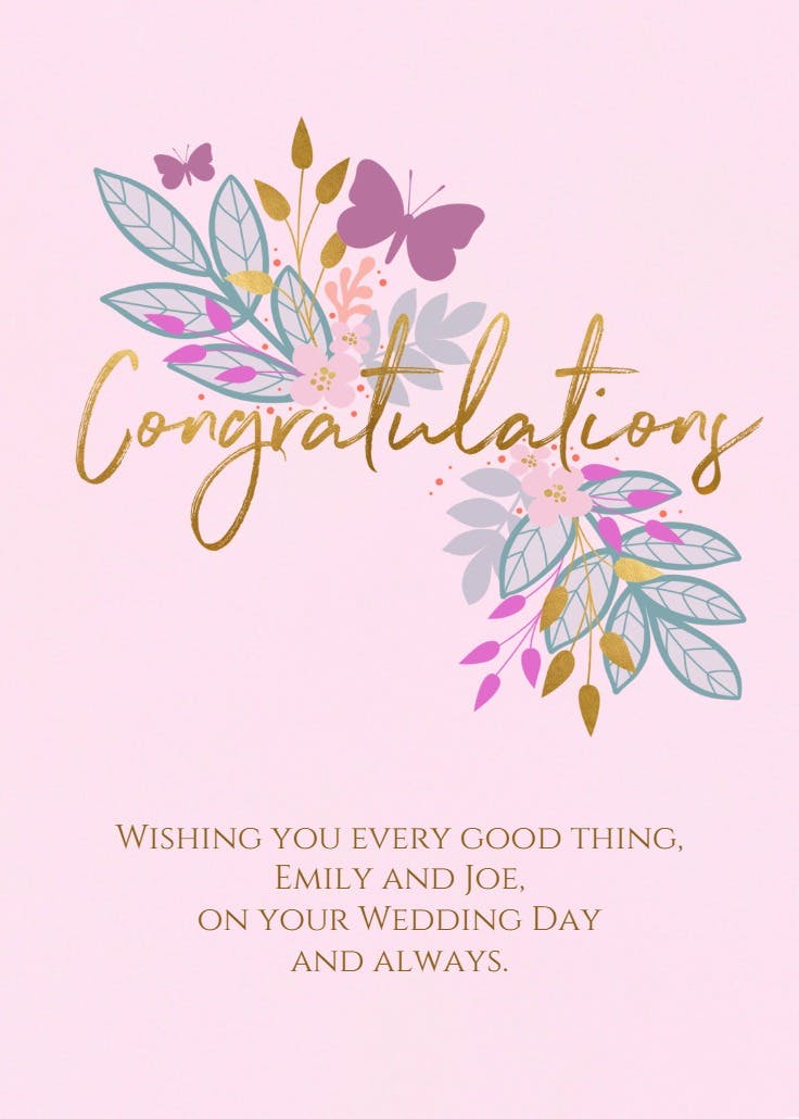 Quiet joy - wedding congratulations card