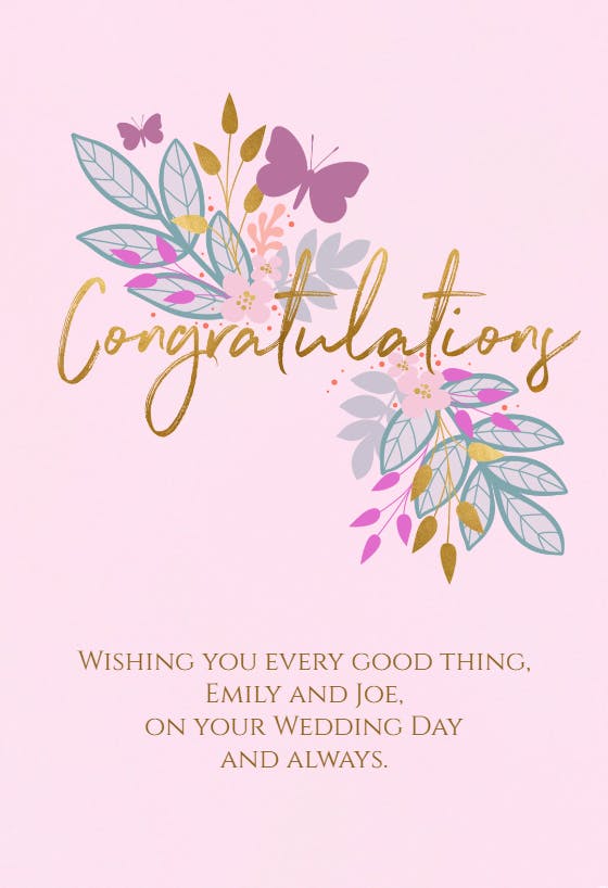 Quiet joy -  free wedding congratulations card