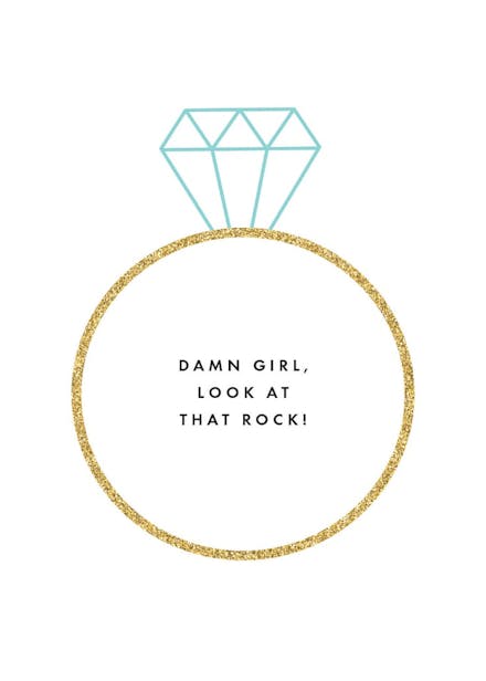 Ring bling - engagement congratulations card