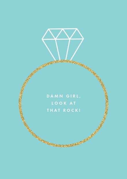 Ring bling - wedding congratulations card