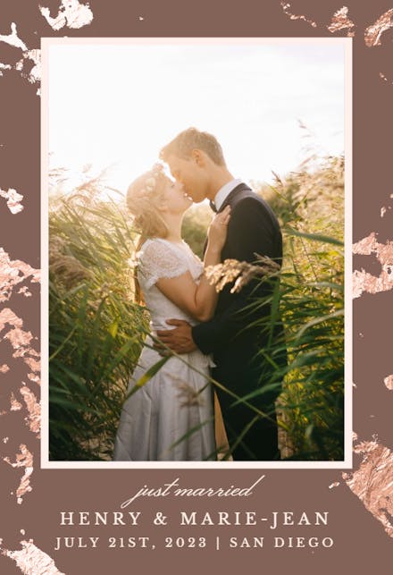 Rose Gold Marble - Wedding Congratulations Card