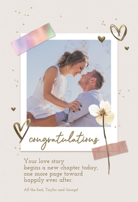 Scrapbook story -  free wedding congratulations card
