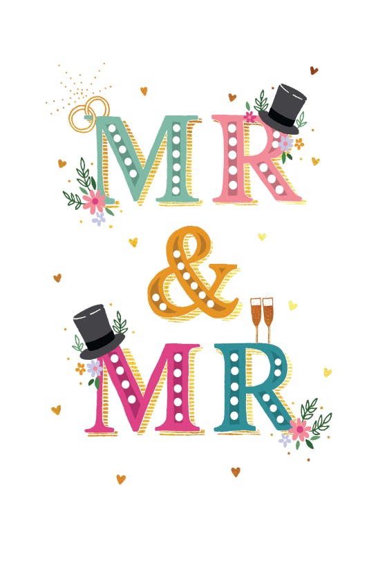 Serif mr & mr -  free wedding congratulations card