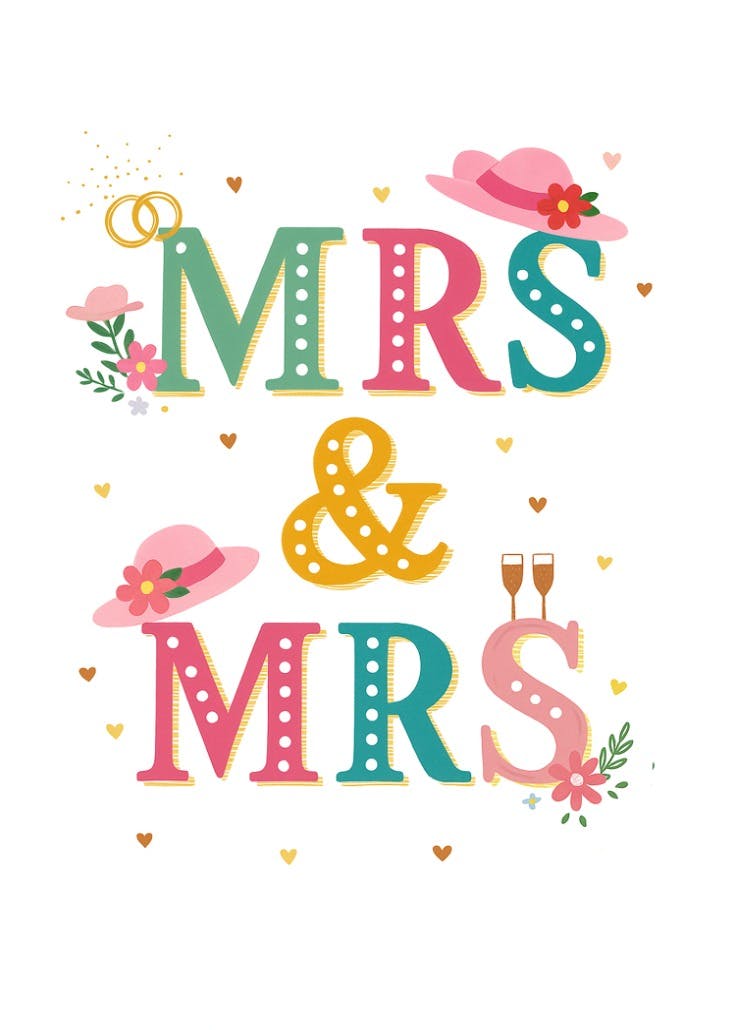 Serif mr & mr - wedding congratulations card