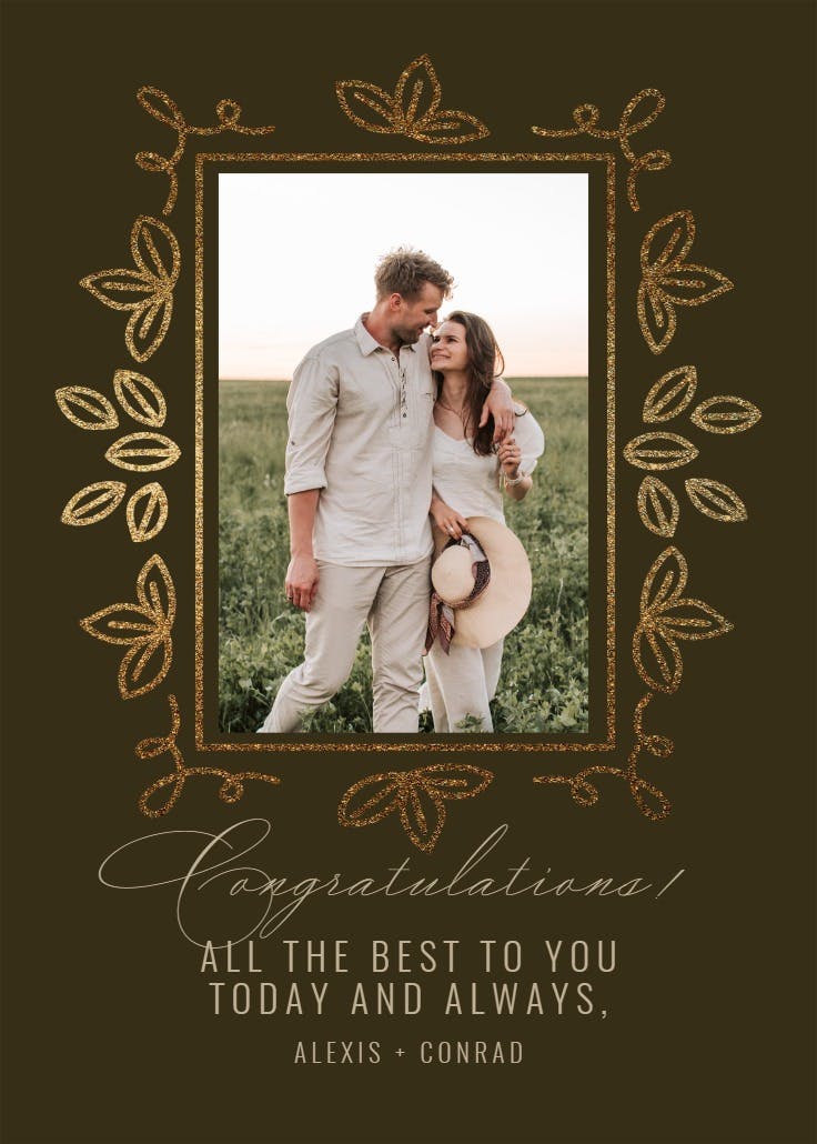 Shimmering - wedding congratulations card