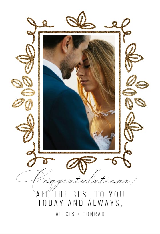 Shimmering -  free wedding congratulations card
