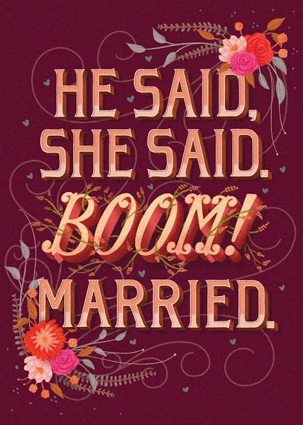 Short and sweet - wedding congratulations card