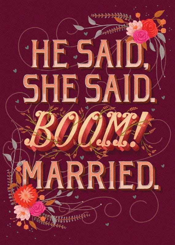 Short and sweet -  free wedding congratulations card