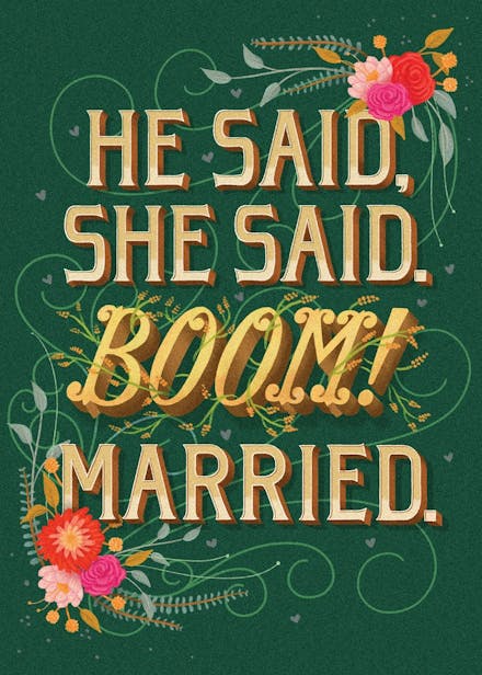 Short and sweet - wedding congratulations card