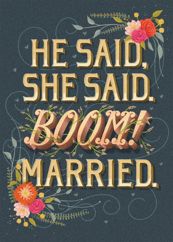 Short and sweet -  free wedding congratulations card