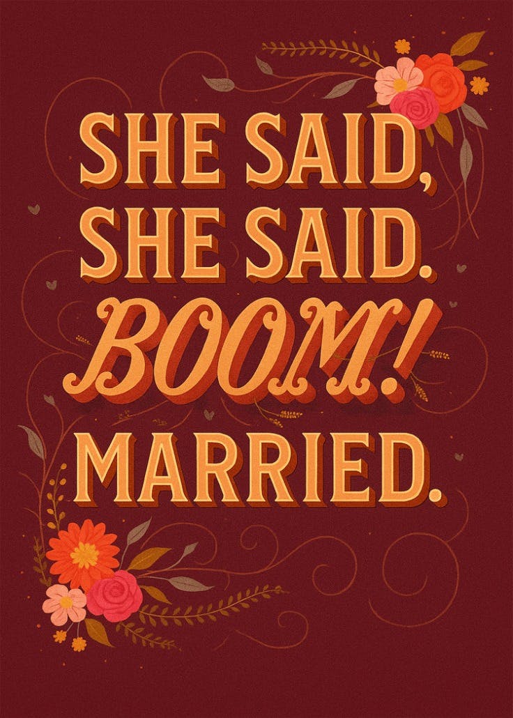 Short and sweet - tarjeta de boda