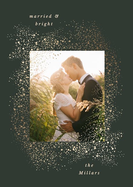 Snowy blast - wedding congratulations card
