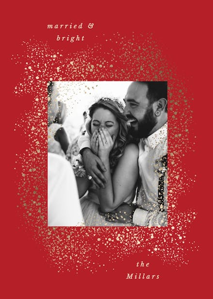 Snowy blast - wedding congratulations card