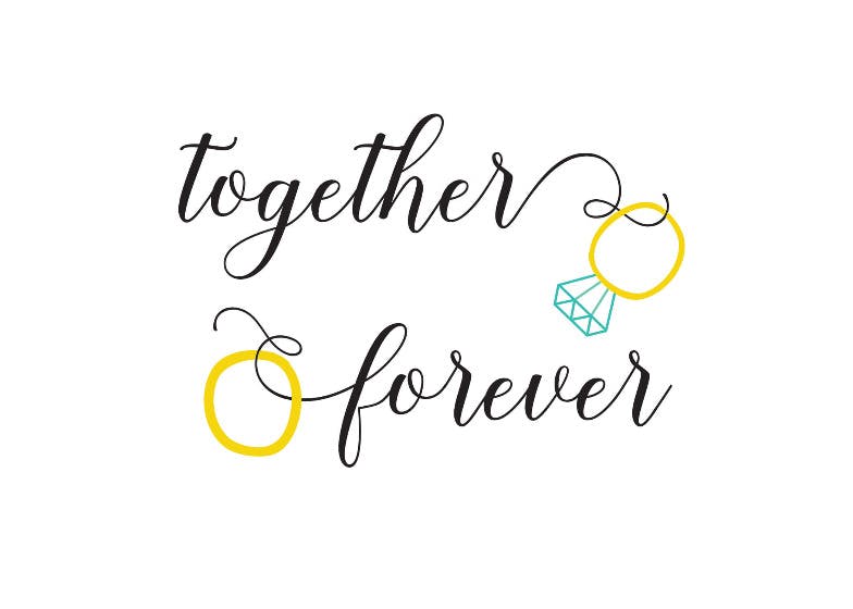 Together forever -  free wedding congratulations card