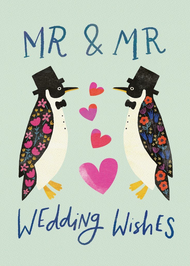 Top and tails - wedding congratulations card