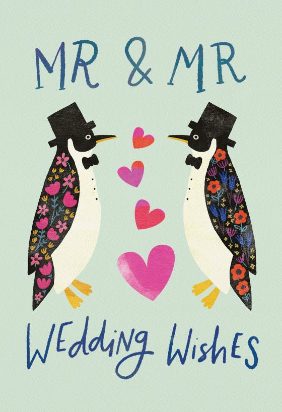 Top and tails -  free wedding congratulations card