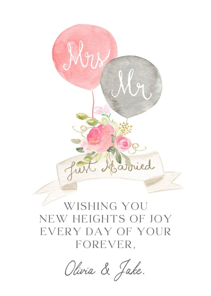 Uplifting love - wedding congratulations card