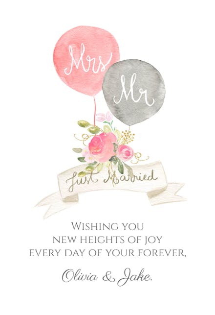 Uplifting love - wedding congratulations card