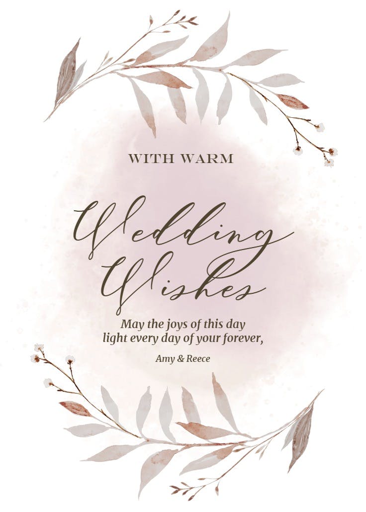 Watercolor wonder - wedding congratulations card