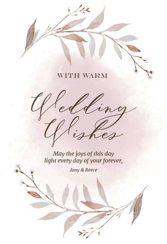 Watercolor wonder -  free wedding congratulations card