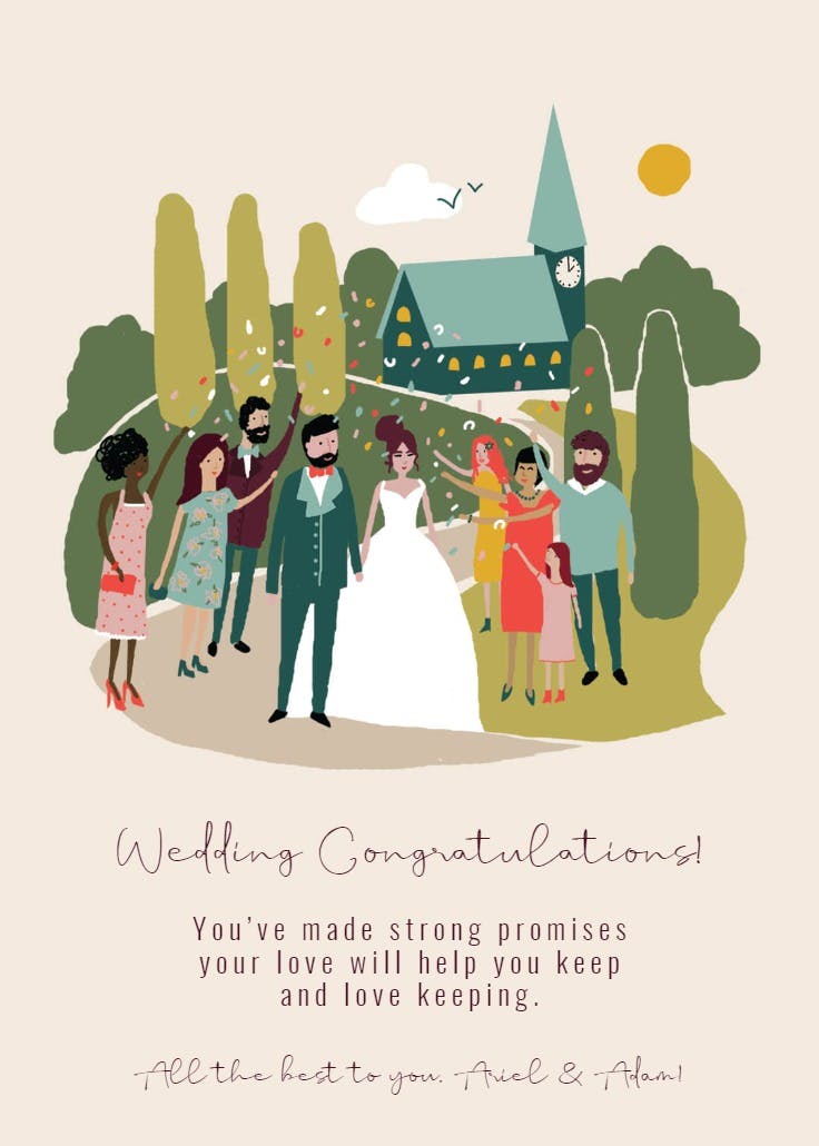 Wedding party - wedding congratulations card