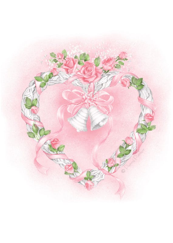 Wedding wreath -  free wedding congratulations card