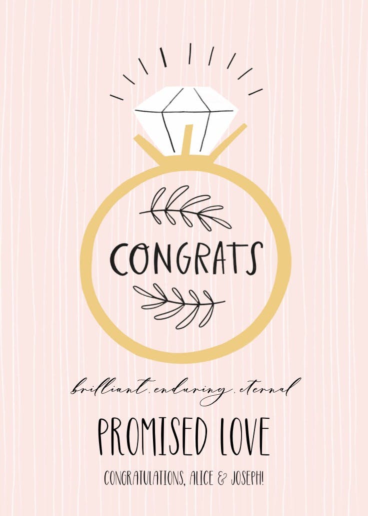 With this ring - wedding congratulations card