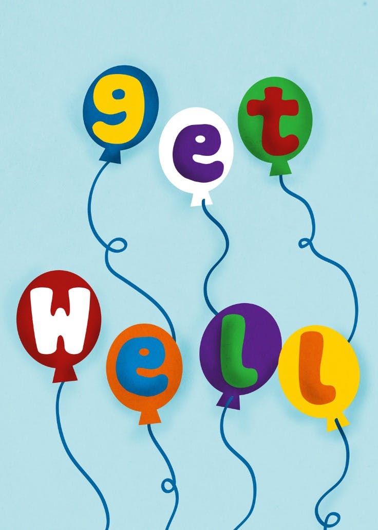 Balloons - get well soon card